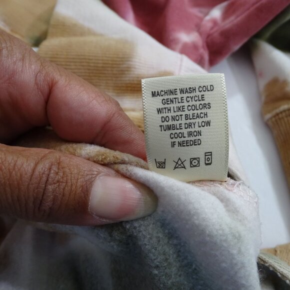 No Comment Pink Tie Dye Crew Neck Long Sleeve Sweatshirt Women Size XL - Picture 7 of 12